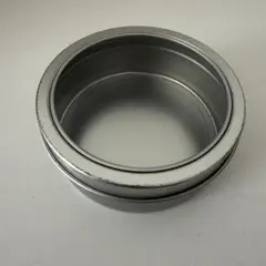 シルバー　アルミ　金属製　空き缶 マグネット付き　直径約10cm