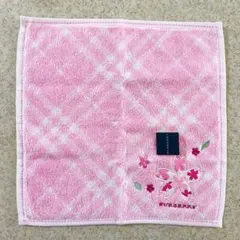 【匿名配送】新品　BURBERRY バーバリー　ハンカチタオル　桜　ピンク
