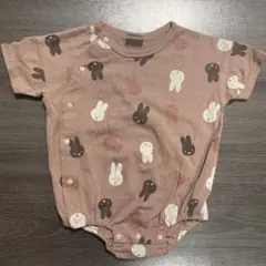 ウサギ柄ロンパース 95cm以下 ピンク