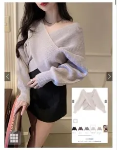 GRL カシュクールニットトップス