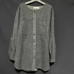 定価5900円niko and ...ノーカラージャケット Mサイズ3チャコール