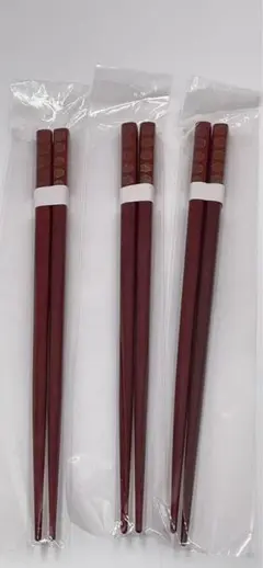 赤い漆塗りの箸 3セット