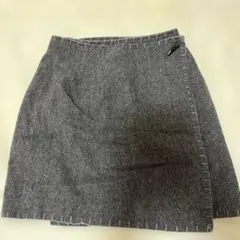グレー ツイード風 ラップスカート