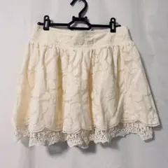 FOREVER 21 レースフレア ミニスカート ホワイト L フォーエバーのサムネイル
