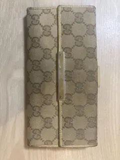 GUCCI グッチ GGキャンバス メタルバー 長財布 ベージュ 112715のサムネイル
