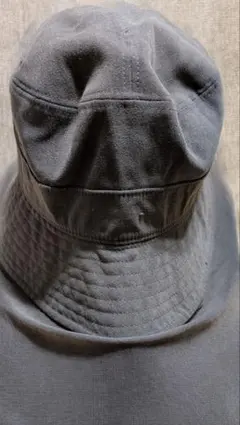 茶系 バケットハット リブ編み付き