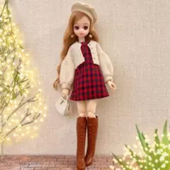 4点セット◆22cmドール服◆カーディガンとAラインワンピセット