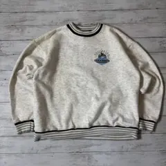 ヴィンテージ スウェット ネイビー イエロー NAVY カレッジ プリント 紺