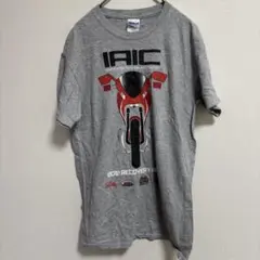 US古着 IAIC バイク 企業ロゴ Tシャツ 2012年 グレー ギルダン S