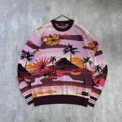 C801 美品 SCOTCH & SODA ニットセーター 総柄 M ピンクのサムネイル