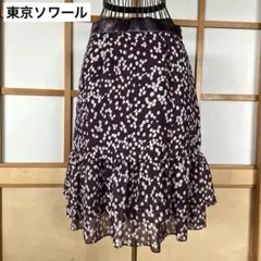 美品　東京ソワール　大きいサイズ　レディース　フレアスカート 総柄　XL LLのサムネイル