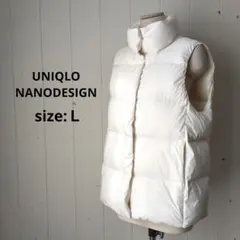 ユニクロ パウダーソフト ダウンベストNANODESIGN 白 L レディース