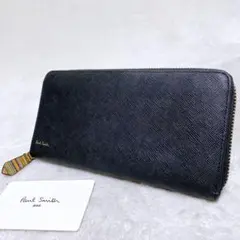 Paul Smith ポールスミス　ラウンドジップ長財布　ブラック　サフィアーノ