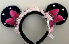 ディズニー カチューシャ ミニー リボン ピンク 薔薇