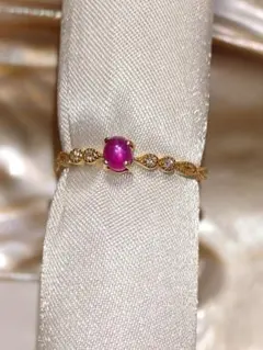 さ*ー様 K18天然スタールビー　ダイヤモンド　リング　10号