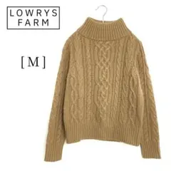 ◎【ローリーズファーム】ケーブルニット ハイネックセーター S ブラウン3525