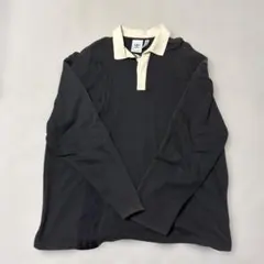 adidas ブラック/アイボリー 長袖ポロシャツ