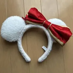 最終値下げ！クリスマスディズニー 冬 snow カチューシャ リボン 白 赤