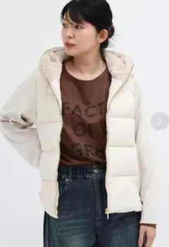 メドックオリジナルフェイクファーフードショートブルゾン （ベージュ）