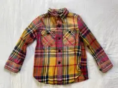 デニムダンガリー チェックシャツ 110cm