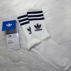 【新品】 adidas クルーソックス　3本線 M 25-27cm 男女兼用