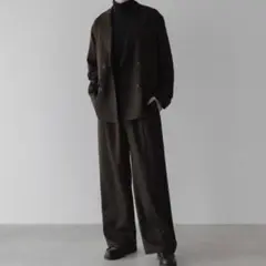 廃盤 remer ルーズセミワイドストレートパンツ ダーク ブラウン スラックス