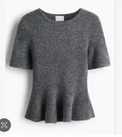 【新品】タグ付き H&M RIB-KNIT PEPLUM TOP ペプラムニット