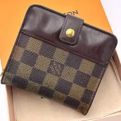 ルイヴィトン◎コンパクトジップ ダミエ エベヌ 二つ折り財布 ラウンド