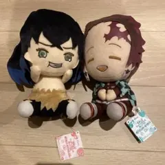 鬼滅の刃　でっかいぽふっとぬいぐるみ　竈門炭治郎&嘴平伊之助（素顔）
