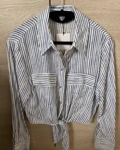 ZARA ストライプ クロップドシャツ Mサイズ