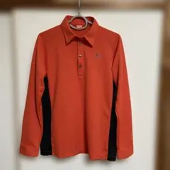 PUMA オレンジ ゴルフ長袖ポロシャツ