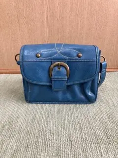 【THE EMPORIUM】ショルダーバッグ 青 レトロ※最終値下げのサムネイル