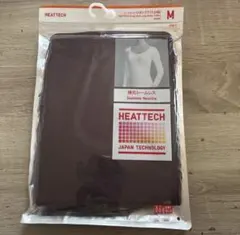 ユニクロ ヒートテック UネックT 8分袖 襟元シームレスダークブラウンMサイズ