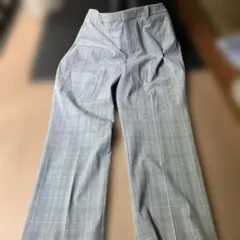 UNIQLO カジュアルパンツ チェック柄 グレー XL