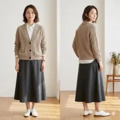 [美品] 2019 マーガレットハウエル / リネン混 カーディガン サイズ２ 美品 マーガレットハウエル リネン100% カーディガン ブルー サイズ2