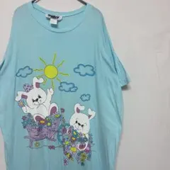 80s 90s vintage アニマル ファンシーレトロ うさぎTシャツ 古着のサムネイル