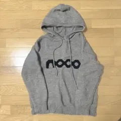 ロゴ入り ニットパーカー グレー