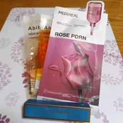 Mediheal＆Abibシートマスク3枚セットBLACKROUGEリップ ④