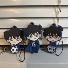 工藤新一×２ 江戸川コナン ラバーキーホルダー