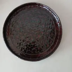 漆器 盆 丸盆 伝統工芸 麻の葉模様のサムネイル