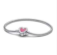 Pandora ハート型チャーム ブレスレット 925シルバsize:-18cm