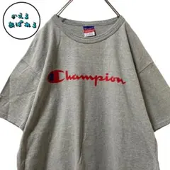 Champion ロゴプリント 半袖 Tシャツ グレー チャンピオン L