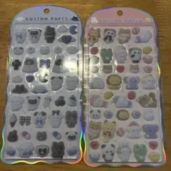 正規品　コットンパフィーシール　オリジナル　モノクロ　アニマル