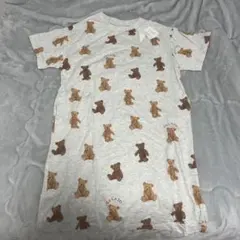 ジェラートピケ クマ柄ワンピースルームウェア