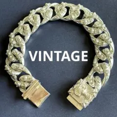 925刻印あり　US輸入　スカルブレスレット　80sヴィンテージ　97g