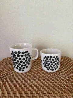 マリメッコ　プケッティ　マグカップセット　ホワイトブラック