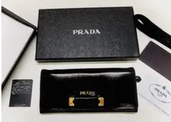 美品✨本革 PRADA プラダ　長財布　 【箱、証明カード、リボン付き】