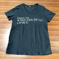 DIESELメンズVネック半袖Tシャツ ブラックLサイズ