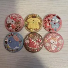 サンリオキャラクターズ　刺繍缶バッジ　6個セット
