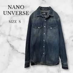 ナノユニバース デニムシャツ ウエスタンシャツ カジュアル コットン100％ S